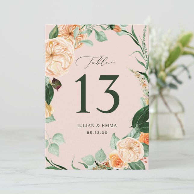 Boho Botanias  Rosa Greenery Blommigt Anpassningsb (Stående Fram)