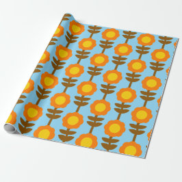 Boho Botanica Retro Blommig Inpackningspapper Presentpapper