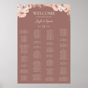 Boho Botanical   Alfabetiskt säte i Dusty Ro Poster