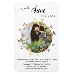 *~* Boho Botanical Bröllop PHOTO Save Date Magnet