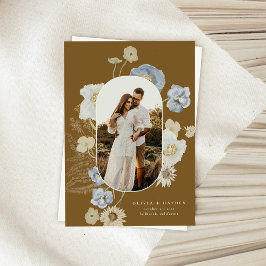 Boho Botanical Bröllop spara datum Card Datumet