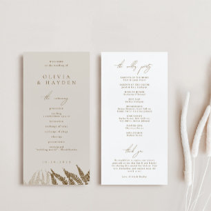 Boho Botanical Bröllopsprogram Program