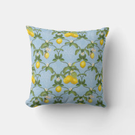 BOHO Botanical Citrus Blommigt Stil Blue Kudde