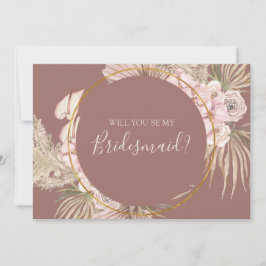 Boho Botanical Dusty Ro Bridesmaid Frieri kort