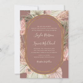Boho Botanical | Dusty Ro Traditional Bröllop Inbjudningar
