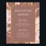 Boho Botanical | Dusty Rose Signaturdrycker Skylt<br><div class="desc">Denna boho botaniska | dammgrå rosenfärgade skylt för signaturdrycker är perfekt för din eleganta rustika blomster-, gröna, persikofärgade, roséguldbröllopsfest. Designen har en guldram eller bukett med modern rödlila pampasgräs, enkel salvia, elfenben, champagnejspalmblad och klassisk strandgrönska. Blommorna kan innehålla rosa ros och orkidé. Designen är idealisk för ett klassiskt vintage terrakotta-,...</div>