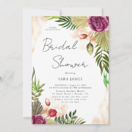 Boho-Botanical Elegance Bridal Shower Invitation Inbjudningar