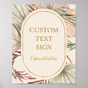 Boho Botanical   Elfenbenskort & Present Anpassad  Poster
