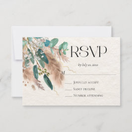 Boho Botanical Eucalyptus Greenery Pampas Grass OSA Kort