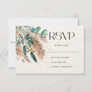 Boho Botanical Eucalyptus Greenery Pampas Grass OSA Kort