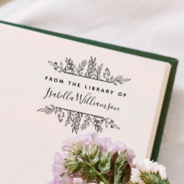 Boho Botanical från Bibliotek i bokplåt Självfärgande Stämpel