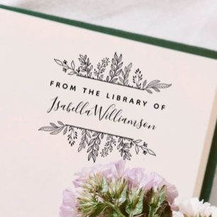 Boho Botanical från Bibliotek i bokplåt Stämpel