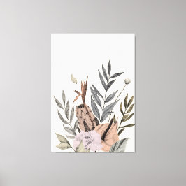 Boho Botanical Garden - Blommigt Illustration Canvastryck