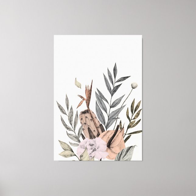 Boho Botanical Garden - Blommigt Illustration Canvastryck (Framsida)