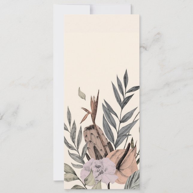 Boho Botanical Garden - Blommigt Illustration Inbjudningar (Framsida)