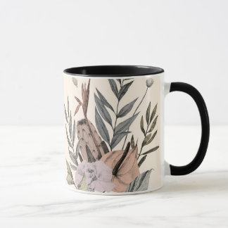 Boho Botanical Garden Blommigt Illustration Mugg