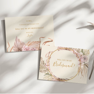 Boho Botanical Ivory Bridesmaid Frieri kort