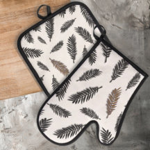 Boho Botanical Löv Oven Mitt & Pot Holder