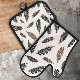 Boho Botanical Löv Oven Mitt & Pot Holder