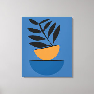 Boho Botanical med minimal Abstrakt i halvcirkel Canvastryck