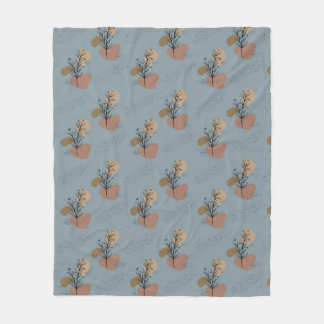 Boho Botanical Mönster Mocha Mousse and Accents Fleecefilt