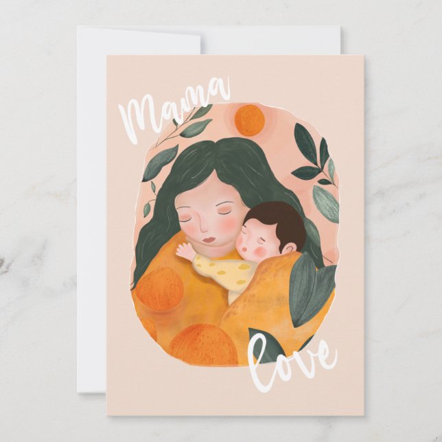Boho Botanical Mother & Baby Shower Invitation Inbjudningar (Framsida)