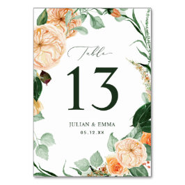 Boho Botanical Neutralt Greenery Blommigt Anpassni Bordsnummer