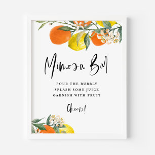 Boho Botanical Orange och Citron Mimosa Bar Poster