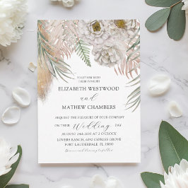 Boho Botanical Pampas Grass Wedding Invitation Inbjudningar