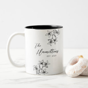 Boho Botanical Personligt bröllp Två-Tonad Mugg
