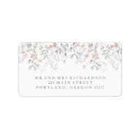 Boho Botanical Rustic Bröllop i Coral och Grått