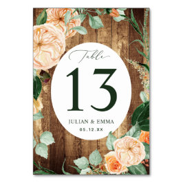 Boho Botanical Rustic Woodgrain Greenery Anpassnin Bordsnummer