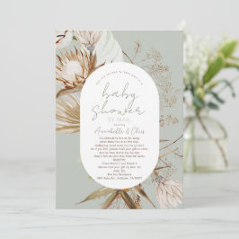 Boho Botanical Sage Baby Shower by Mail Call Inbjudningar