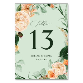 Boho Botanical Sage Grönt Greenery Blommigt Anpass Bordsnummer