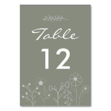 Boho Botanical Sage Grönt Wildblomma Bröllop