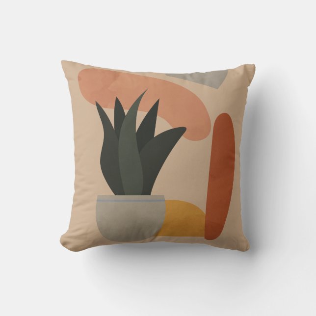 Boho Botanical Succulent Plant Kudde (Framsida)