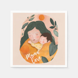 Boho Botanical Watercolor Motherhood Pappersservett