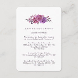 Boho Botanicals Guest Information Card Tilläggskort
