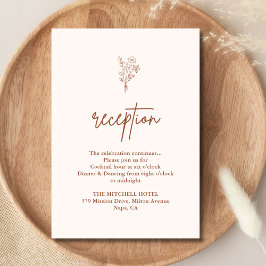Boho Botanicals Terracotta Wedding Reception Tilläggskort