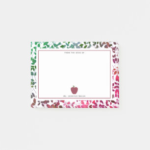 Boho botanisk Apple lärare Post-it Block