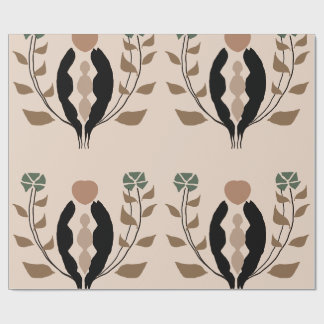 Boho Botanisk Jordnära Feminint Naturmönster Presentpapper