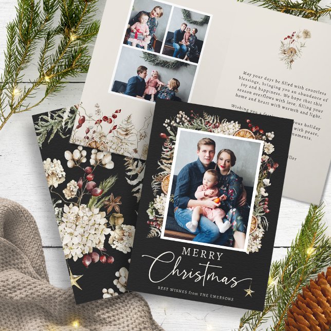 Boho Botanisk Julhälsningskort Kort (Boho Botanical Christmas Greeting Card
)