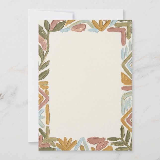 Boho Botanisk Lägg till din egen text Inbjudan (Framsida)