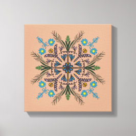Boho Botanisk Mandala Tropisk Grönska Canvastryck