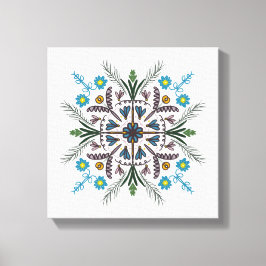 Boho Botanisk Mandala Tropisk Grönska Grön Canvastryck