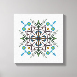 Boho Botanisk Mandala Tropisk Grönska Grön Canvastryck