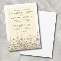 Boho Botanisk Vildblomma Gul Blommig Bröllop
