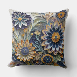 Boho Botanisk Zentangle Blomma Kudde
