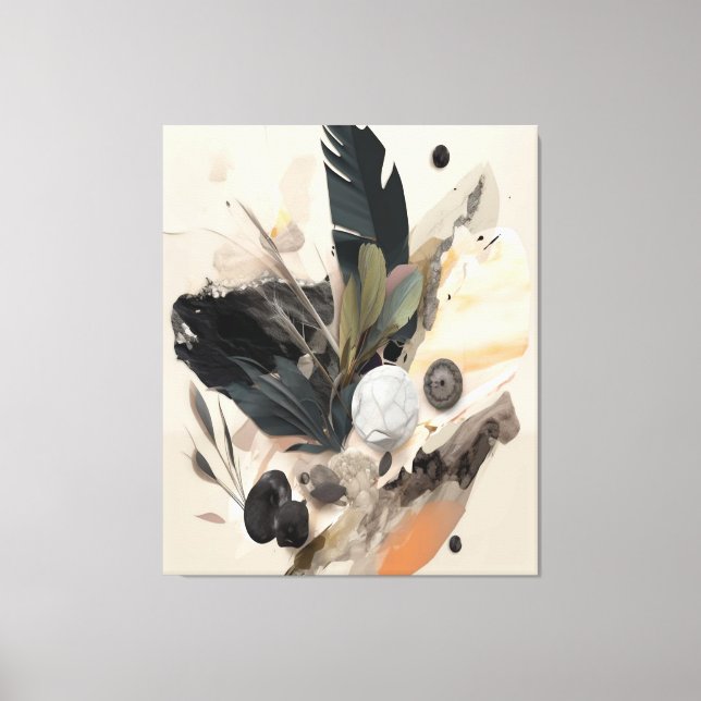 Boho botaniska Abstrakten Earthy Minimalist Canvastryck (Framsida)