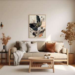 Boho botaniska Abstrakten Earthy Minimalist Poster